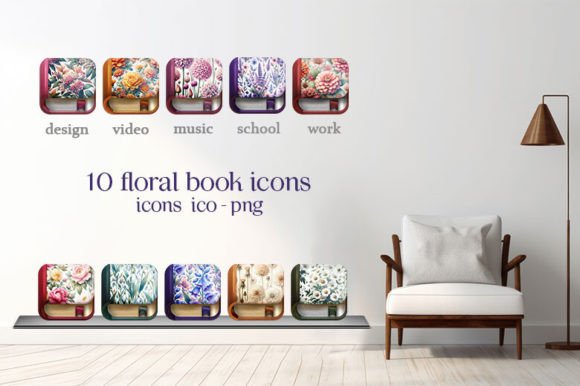 Download Floral Book Icons for Desktop - Desktop Collection